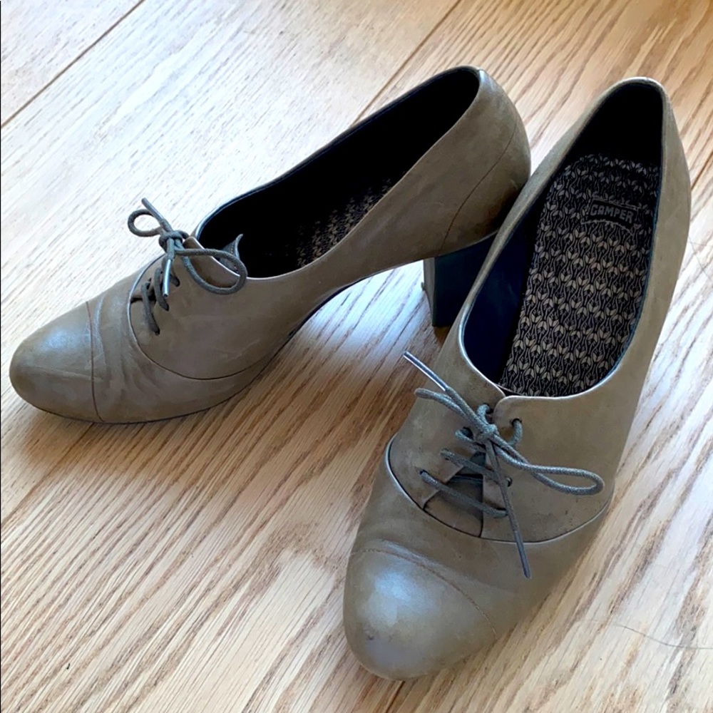 Camper leather lace up heels